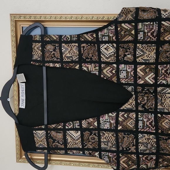 Vintage Beaded Vest Jane Ashley Size Large Retro Glam Maximalist Collegiate - Picture 2 of 9